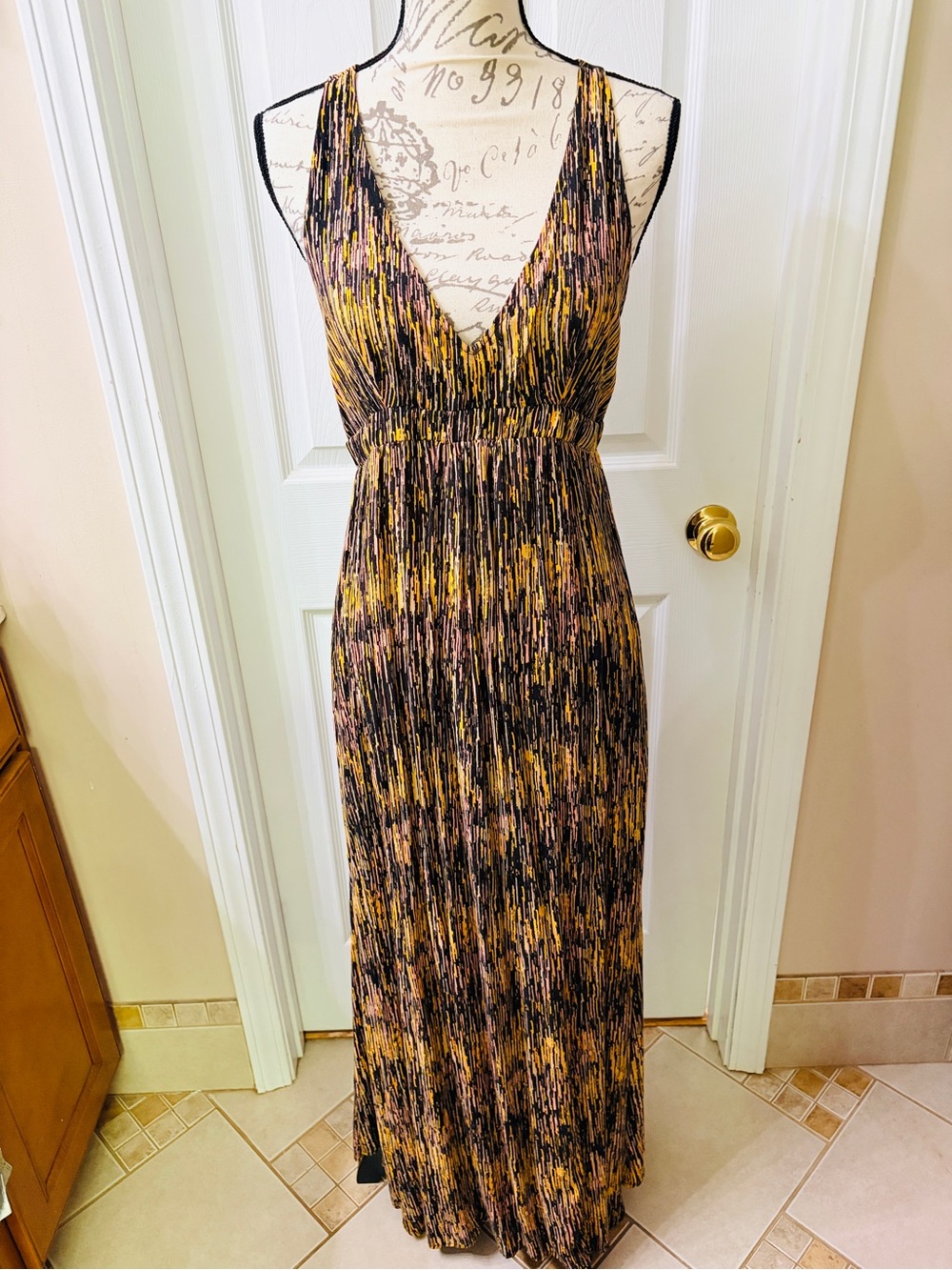 Volcom Easy Tripper Maxi Dress Vtg Y2K Triangle Back w/ side pockets Size M